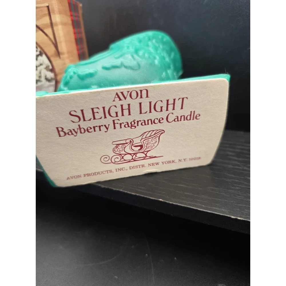 Christmas Candle Avon Sleigh Light Bayberry Fragrance W/Original Box